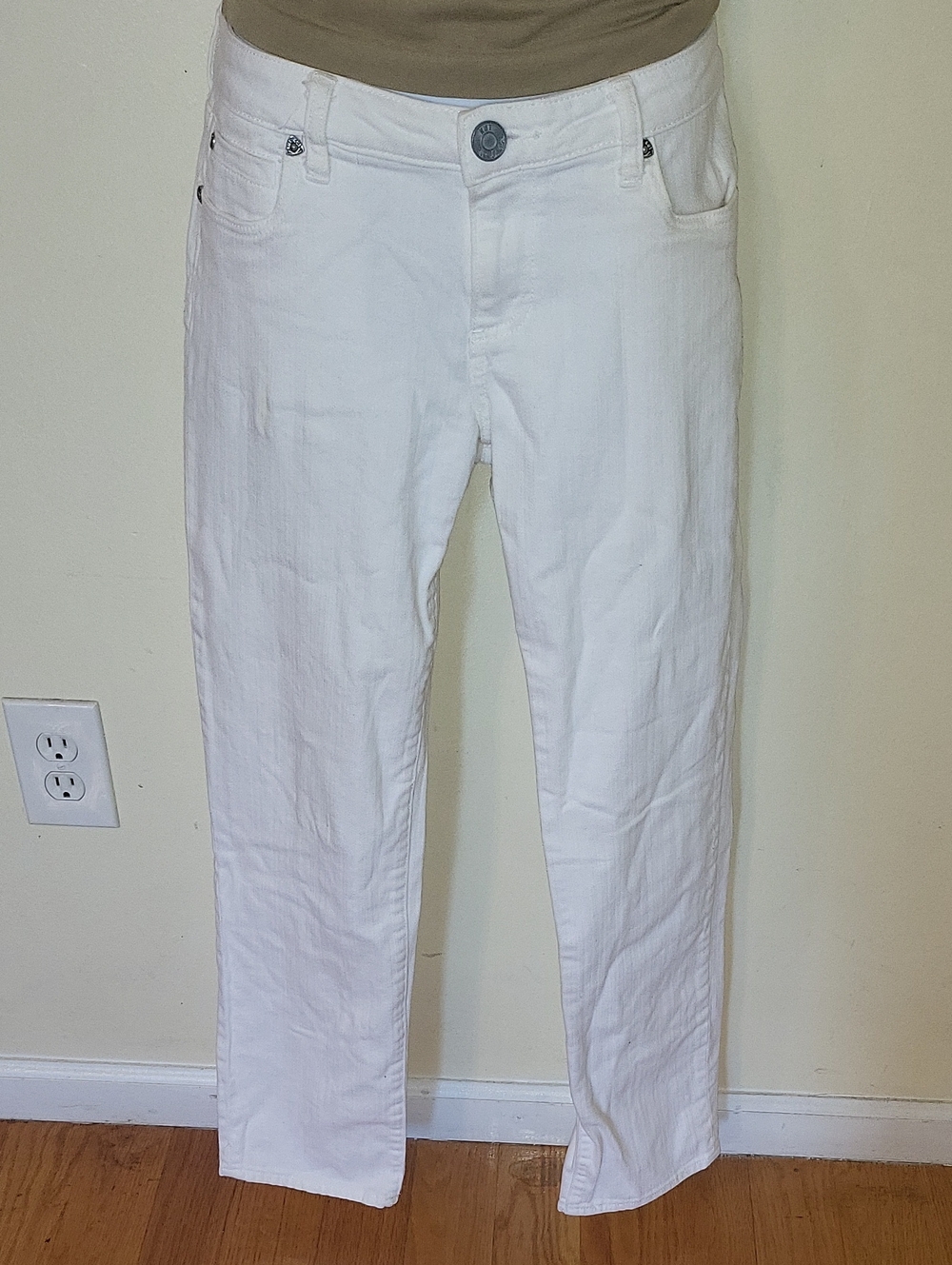 White Straight-Leg Jeans